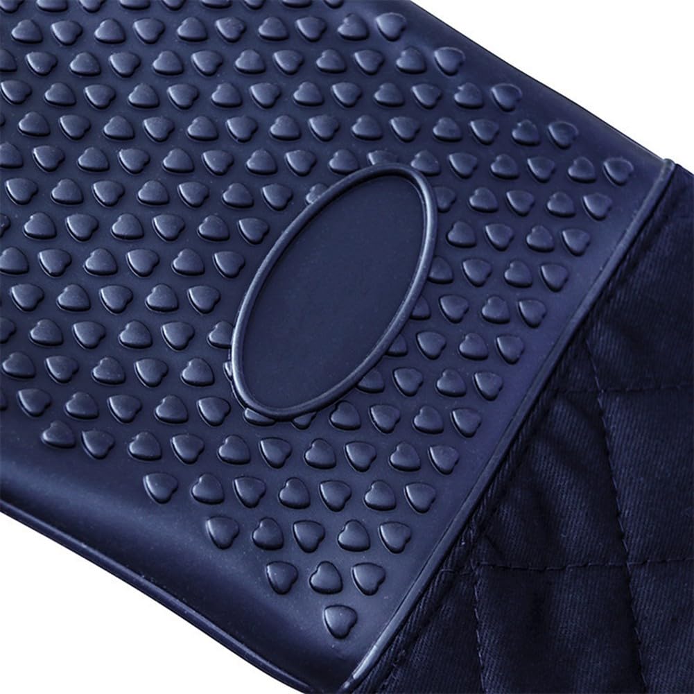 Guantes de barbacoa resistentes al calor con protección de brazo largo, antideslizantes e impermeables (rojo)