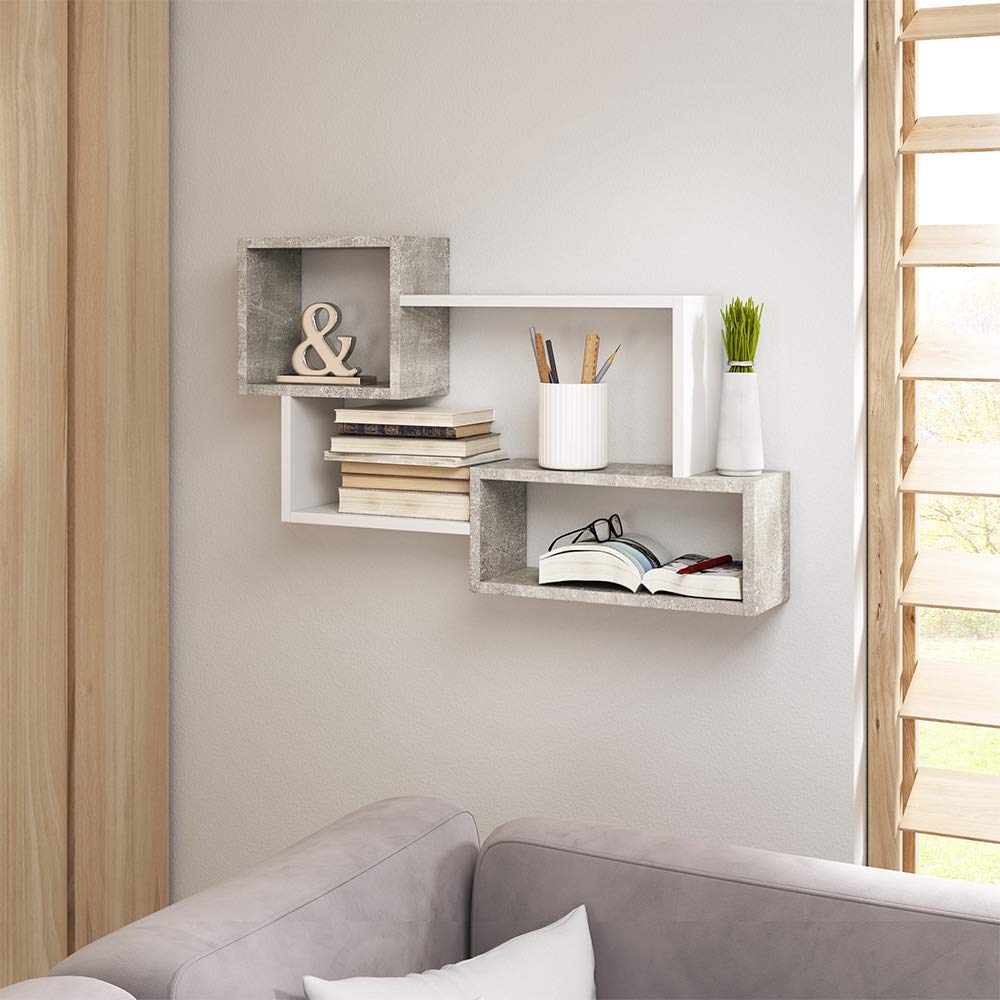 Selsey Mensola pensile, Grigio, 54.0 x 87.0 x 18.0 cm