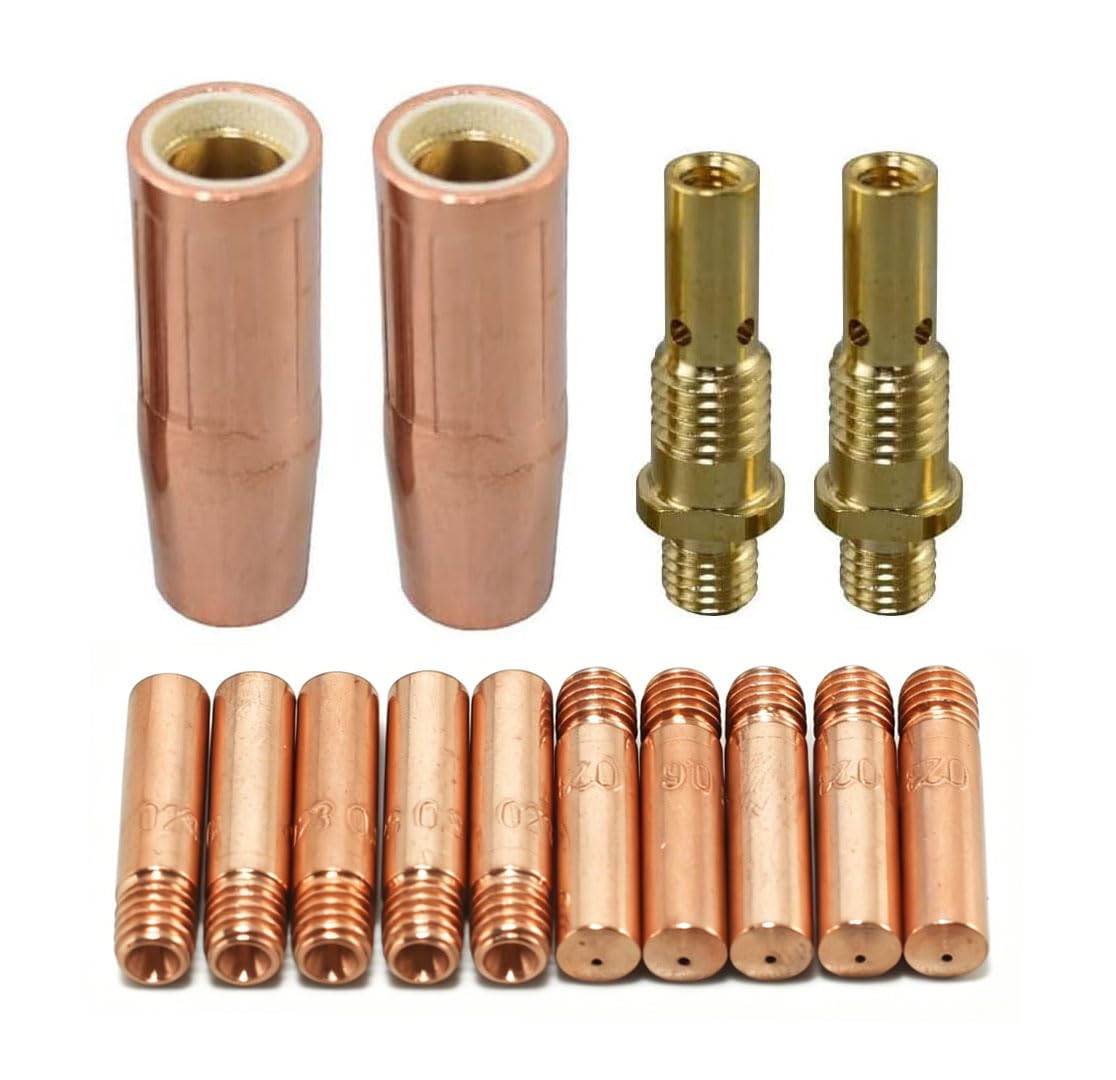 RIVERWELD MIG Welding Gun Torch Lincoln Magnum 100L Tweco Mini No.1 Accessory Kit Contact Tip .023" 11-23 Conical Gas Nozzle 21-50 1/2" Gas Diffuser 35-50