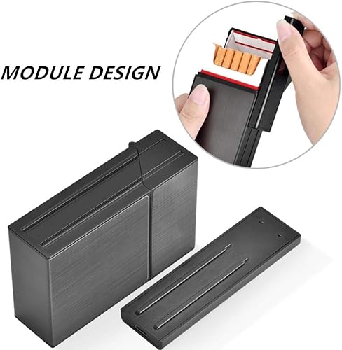 Miniatura 4 de Módulo de aluminio para cigarrillos de 20 piezas con encendedor eléctrico recargable por USB, portátil, de aluminio, ideal para ti