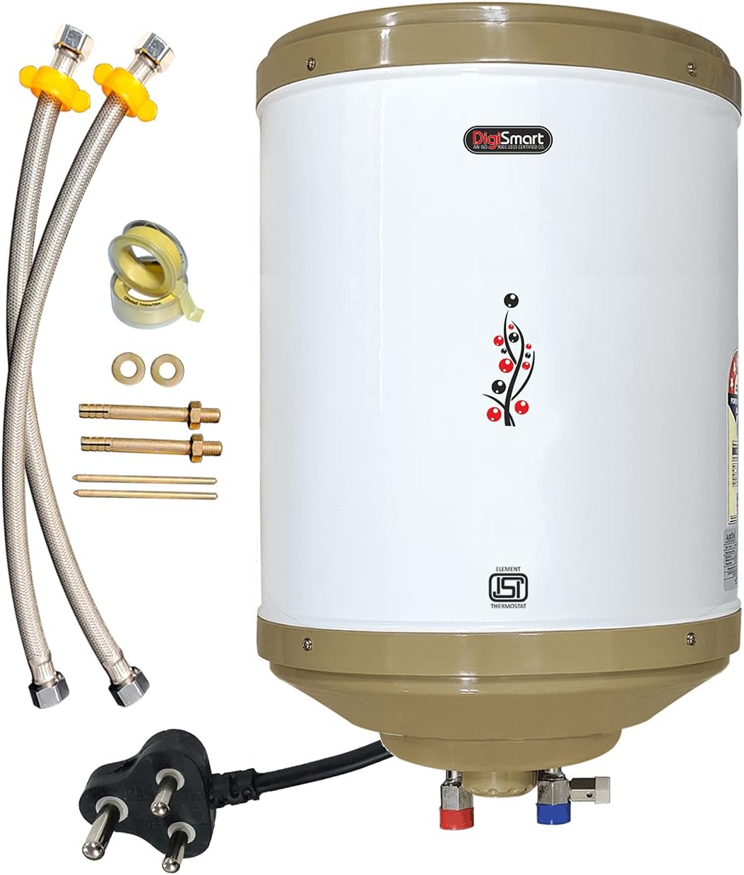 DIGISMART 35 L Storage 2 KVA BEE 5-Star Rating Geyser with 304L SS Tank, ABS Top & Bottom, HD ISI Element, Free Installation Kit, Adjustable Outer Thermostat, 2-Year Warranty (Ivory)