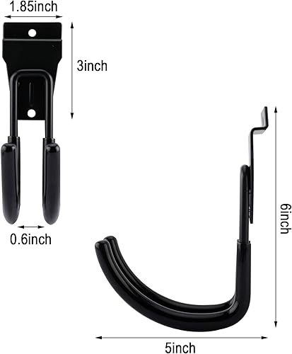 Miniatura 6 de Tysun Paquete de 6 ganchos de garaje, ganchos de almacenamiento de garaje de acero utilitario, organizador de montaje en pared para organizar