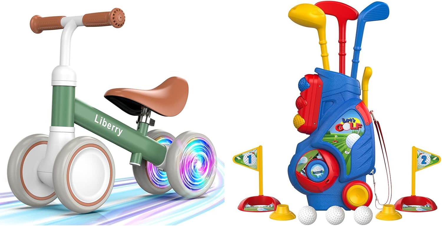 Liberry Toddler Toys for Boys Girls, Baby Balance Bike and Toy Golf, Sports Toys for Birthday Gift