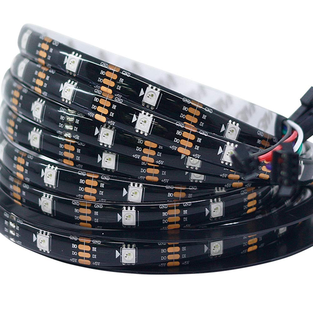 WS2813 LED tira direccionable doble señal individualmente pixel 3 30 150 LED negro PCB DC 5 V IP65 impermeable flexible RGB tira de luz 5 m