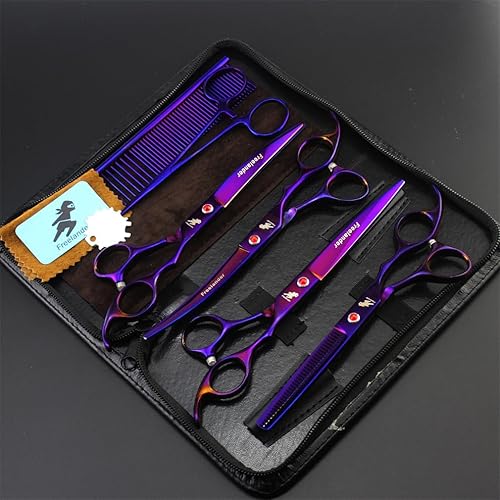 Miniatura 2 de Kit de tijeras de aseo de 7.0 pulgadas para perros, juego de tijeras curvadas de aseo para perros, precisas y afiladas, peso ligero, para perros,