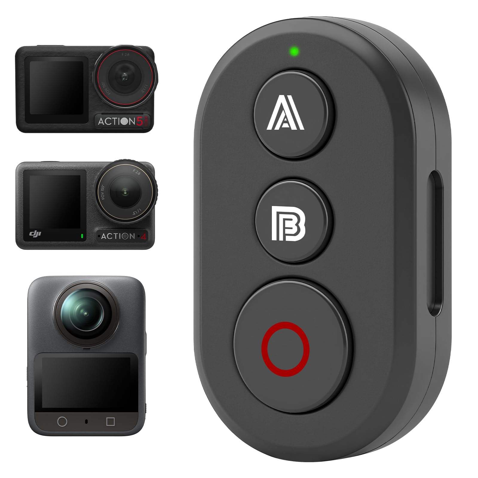 REYGEAK Télécommande Compatible avec Les caméras DJI Action 6/Aion 5 Pro/Action 4/Osmo 360, portée de 25 m, Suivi précis des mouvements, Bracelet Intelligent, Support vélo