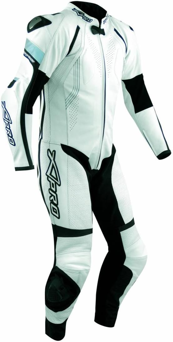 Tuta In Pelle Per Moto Con Protezioni CE - Inserti In Titanio, Taglia 48, Nero - Foto 9