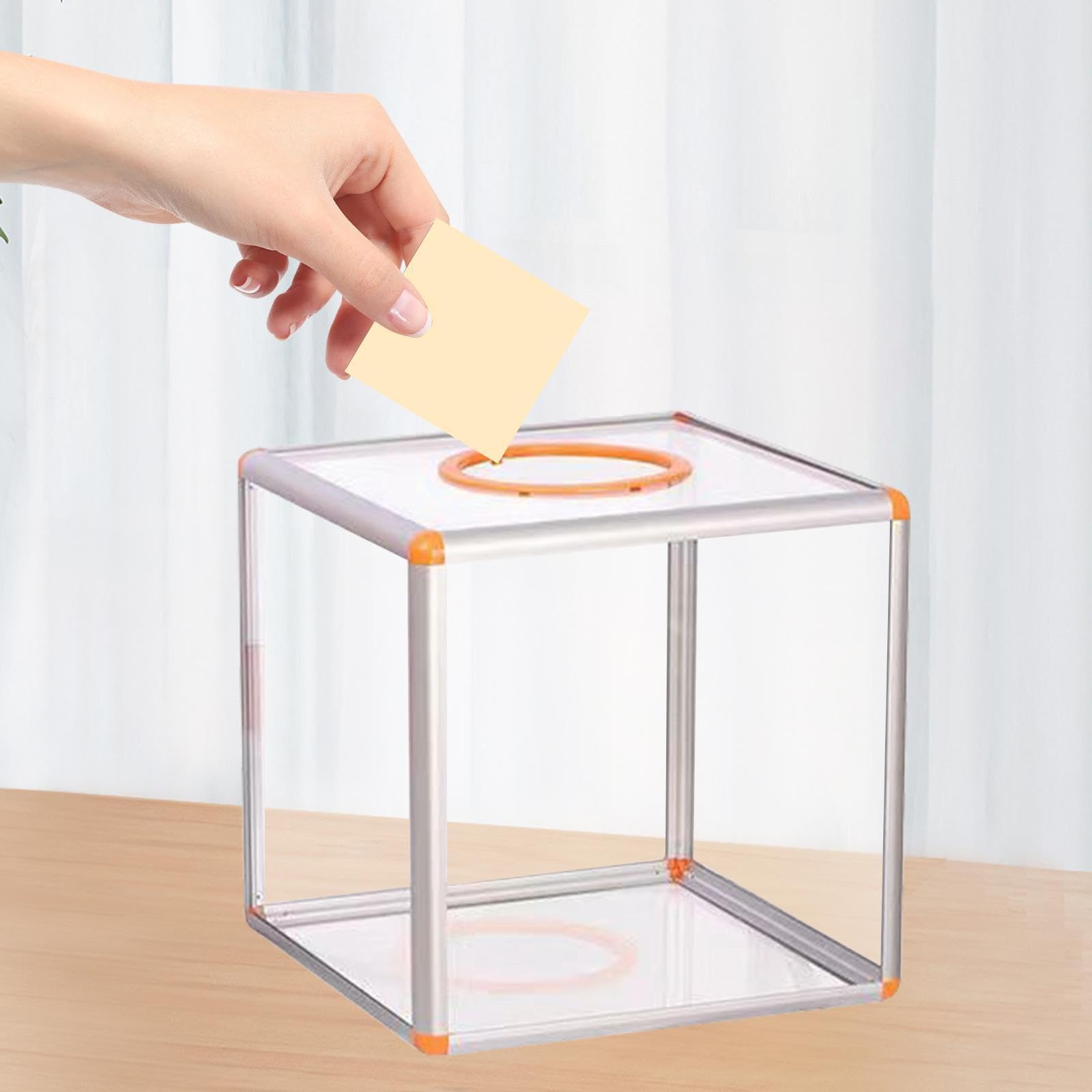 B Baosity Rifa Caja Acrílica Versátil Buzón Transparente Donaciones Gran Espacio Adecuado para Oficinas Empresariales Escuelas, Grande