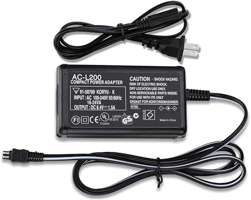 Miniatura 6 de Cargador adaptador de corriente alterna AC-L200 para videocámara Sony Handycam DCR-SX, DCR-SR, DCR-HC, DCR-PC, DCR-DVD, DCR-IP, HDR-CX, HDR-XR,