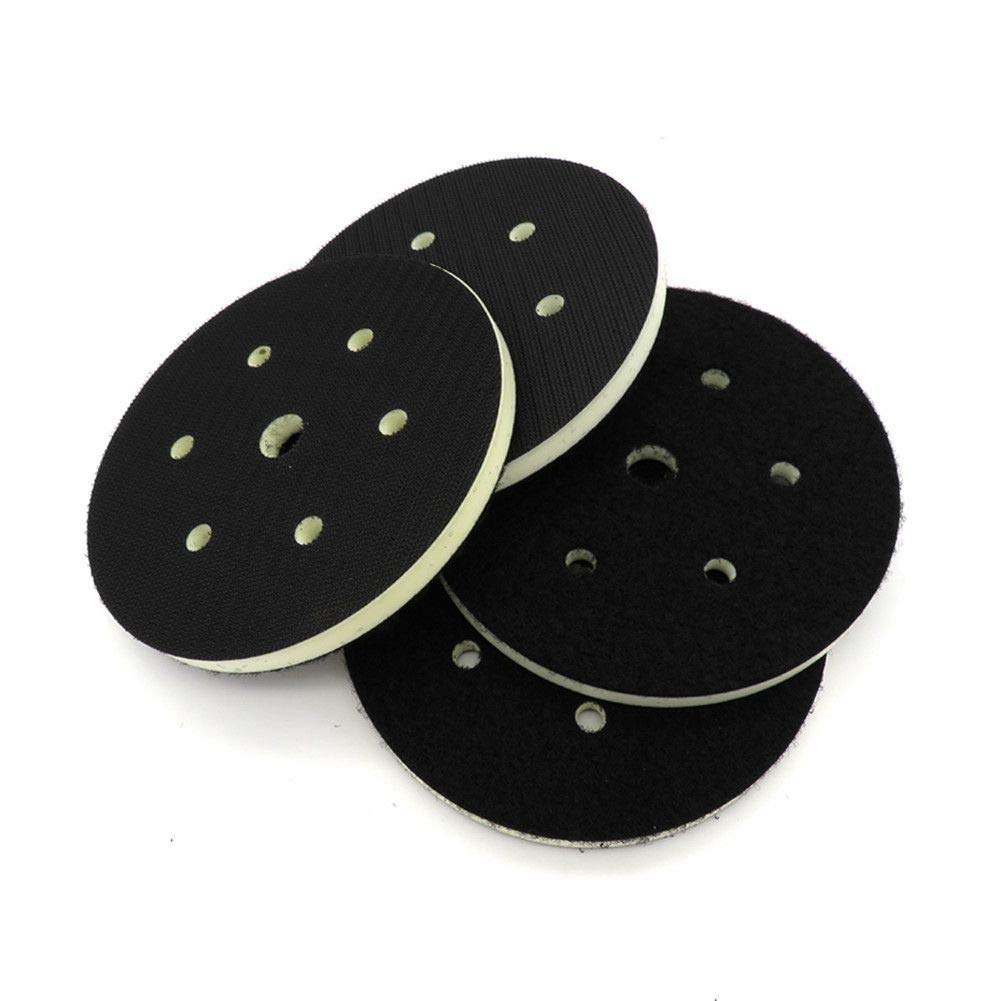 5PCS Almohadilla de interfaz de espuma de PU 6"150MM 7 orificios Densidad media Gancho y bucle Lijadora Almohadilla de respaldo Almohadilla de pulido Herramientas eléctricas Piezas