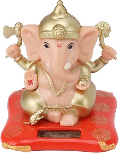 Miniatura 4 de TOPINCN Adorno de Ganesha con energía solar, decoración de elefante para el hogar, adornos para festivales, juguetes de tablero de automóvil,