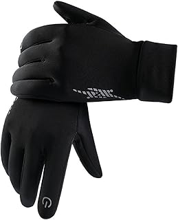 جوانتيات شتوية تعمل باللمس، جوانتيات حرارية مقاومة للرياح للجري وركوب الدراجات والمشي لمسافات طويلة للجنسين، متوفرة بمقاس ميديوم/ لارج/ اكس لارج