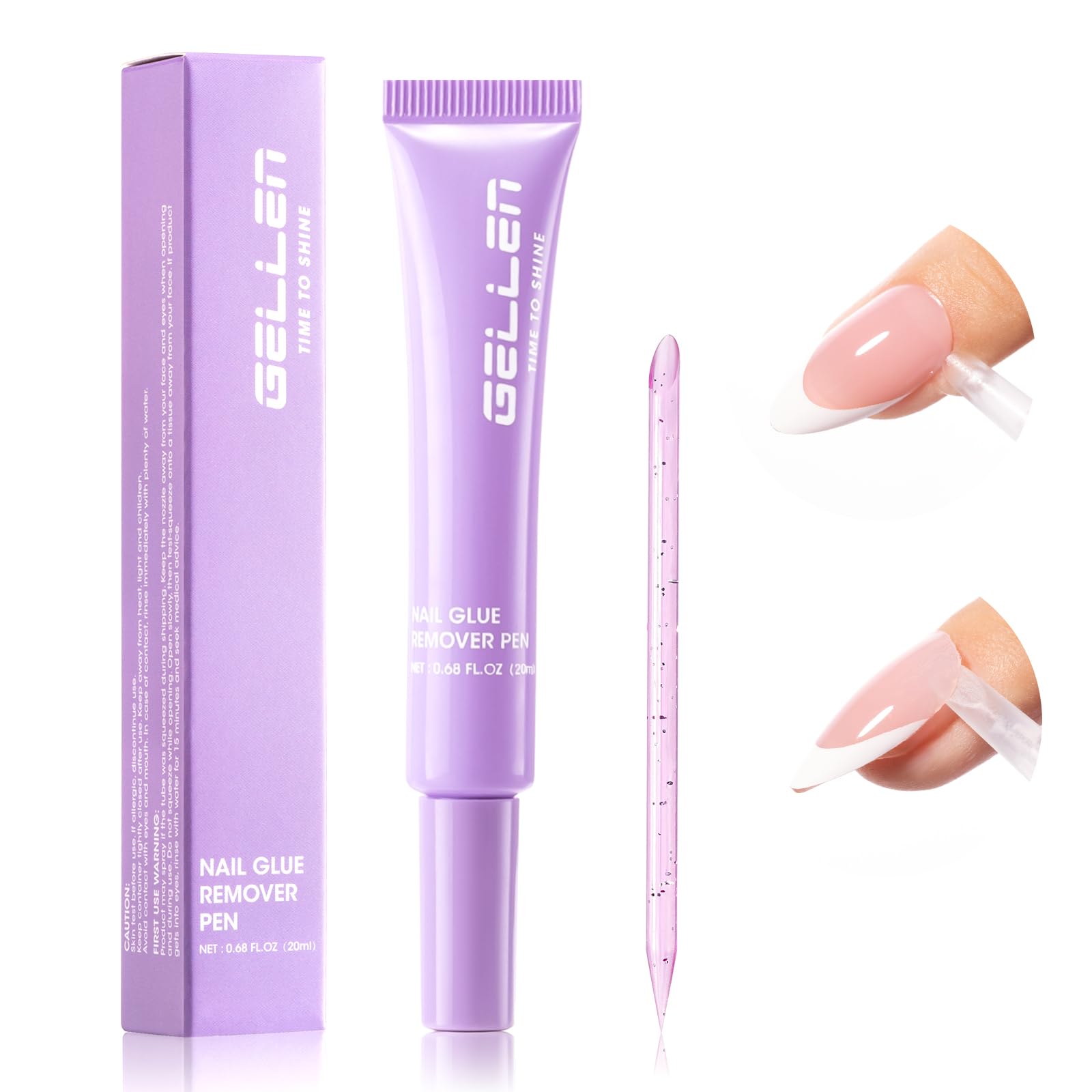 Gellen 20ml Nail Glue Remover, Non-Acetone, Vitamin E, Refillable