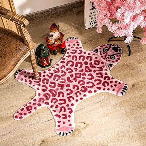 POHOVE Leopard/Lions/Tiger Print Rug, Faux Fur Skin Rug Animal Printed Area Rug Carpet for Decorating Kids Room, Jungle Themed Room, Playroom
