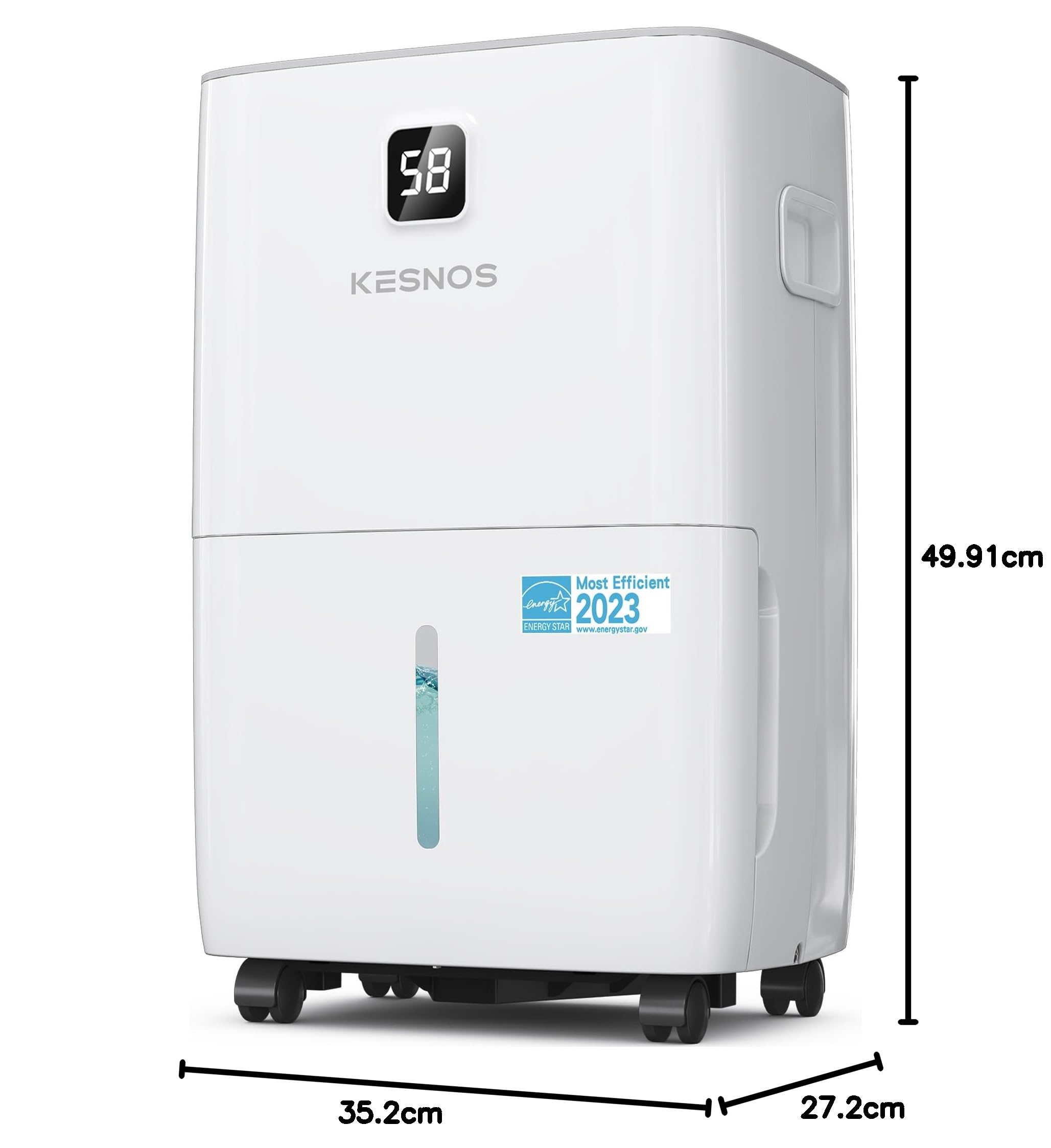 Kesnos 80 Quart Energy Star Najbardziej wydajny osuszacz powietrza z przednim wyświetlaczem LCD do domu, dużego pokoju, osuszacz piwnicy 5500 m2 z wężem odpływowym