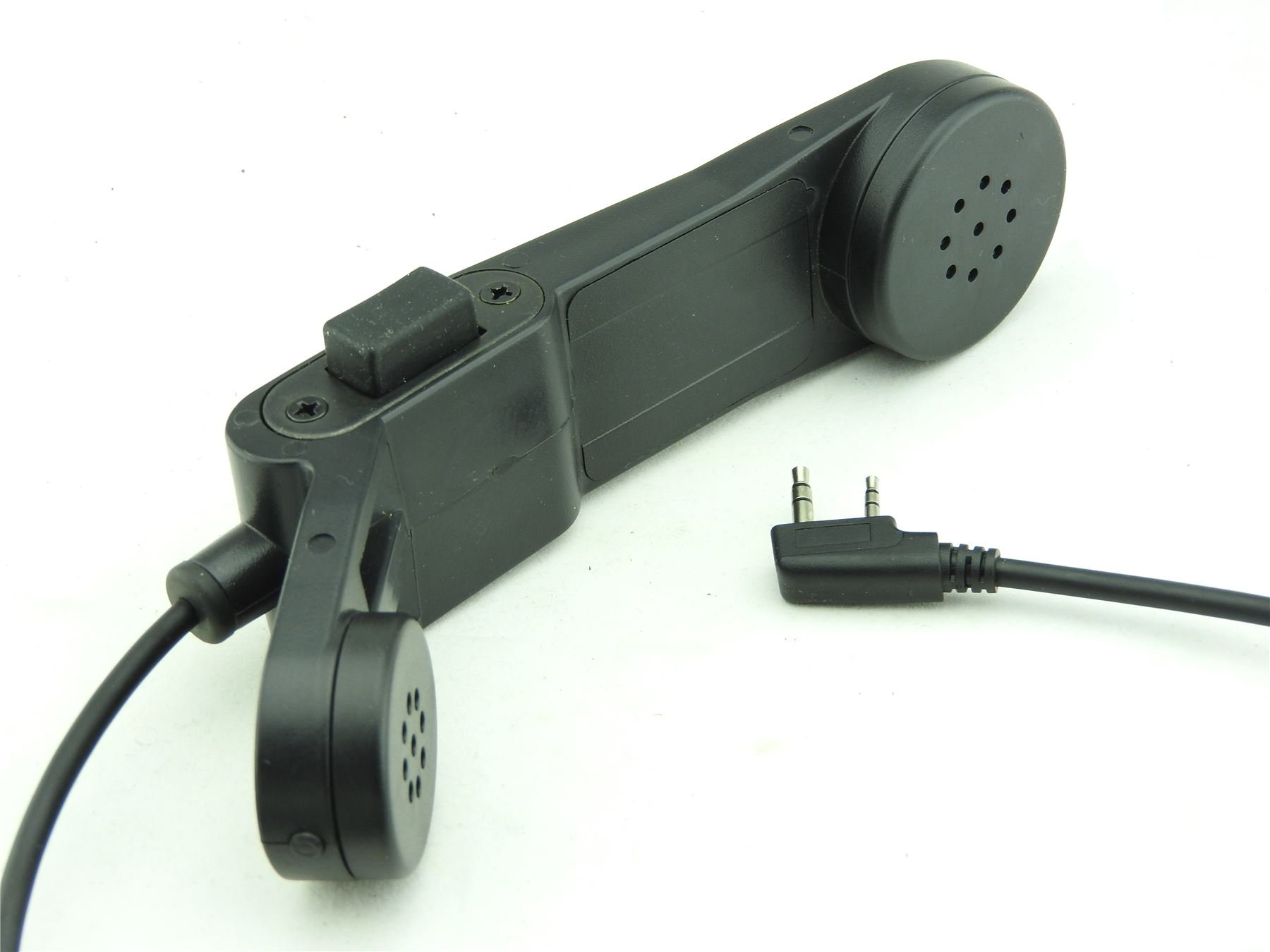 Kit PTT Airsoft TOMTAC Noir Pour Casque Comtac - Interrupteur 2 Voies Pour Radio Midland