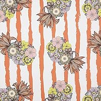 Kt KILOtela - Tela Loneta Estampada Digital, Half Panamá Algodón Orgánico, Standard 100 By Oeko-Tex, 100 Cm Largo X 280 Cm Ancho | Flores Indianas, Elizabeth - Amarillo ─ 1 Metro