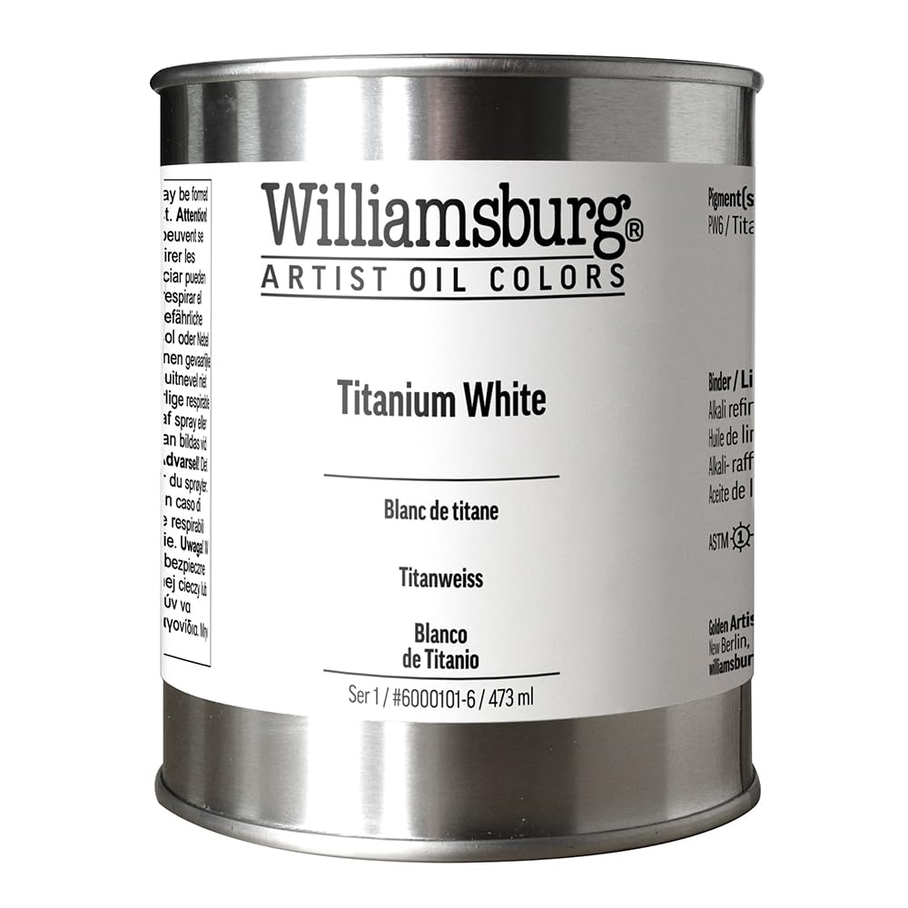 Peinture à l'huile Williamsburg blanc de titane 6000101-6 pot de 453,6 g