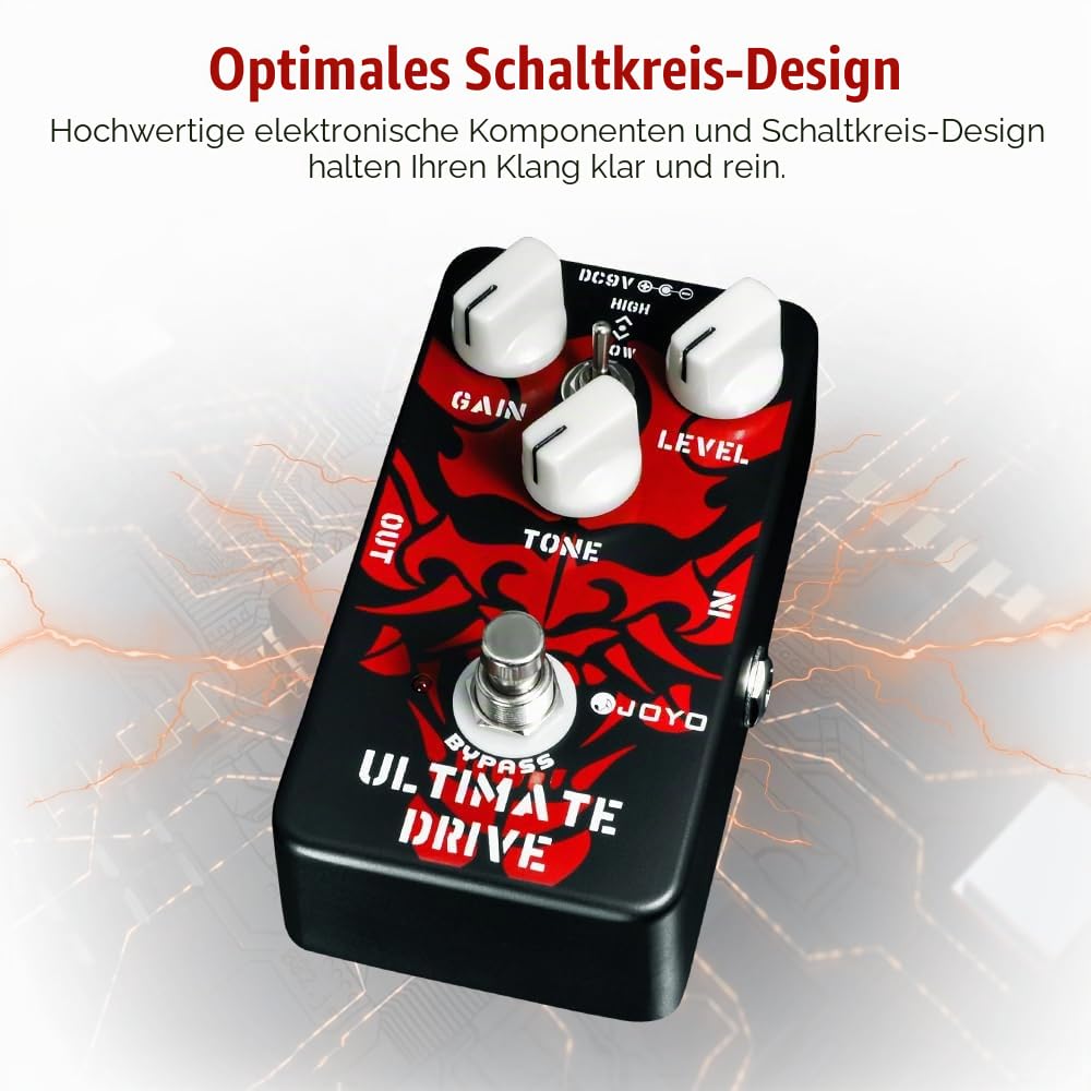 JOYO Ultimate Drive Overdrive Distortion Pedal Reichhaltiger Overdrive für E-Gitarre mit Bypass (JF-02)