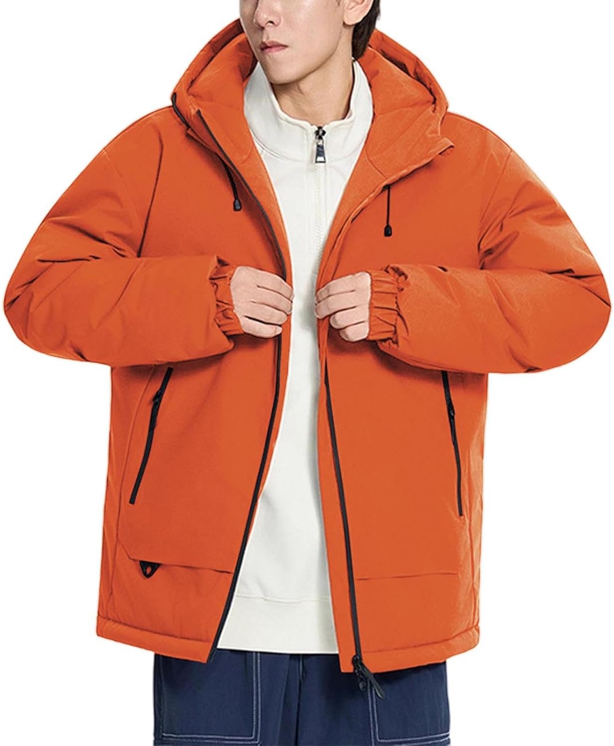 bmkBWO Winter Coats for Men,Full Zip Snowboard Waterproof Ski Outerwear Fleece Lined Winter Coat