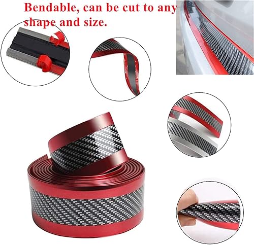 Miniatura 3 de Protector universal de fibra de carbono para puerta de automóvil, adhesivo flexible y autoadhesivo para umbral de puerta de auto, SUV, camión,