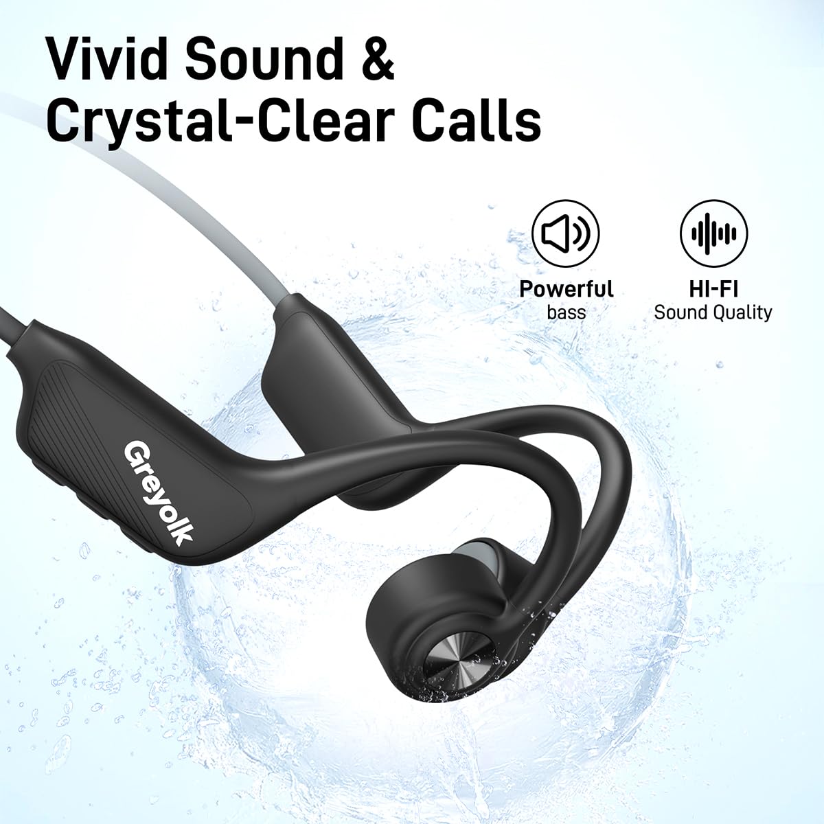 Casque Conduction Osseuse Bluetooth 5.3, Ecouteur Waterproof Natation, Mémoire MP3 32G Intégrée, Lecteur MP3 Étanche IP68, Écouteur Natation pour Course à Pied, Natation, Cyclisme