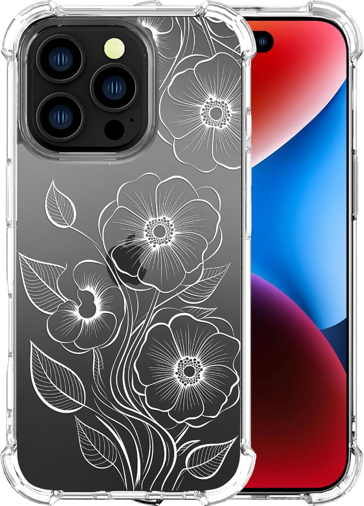 Cases Compatible with iPhone 16 Pro Case for Women Cute Phone Case Clear Design 16 Pro Case Transparent