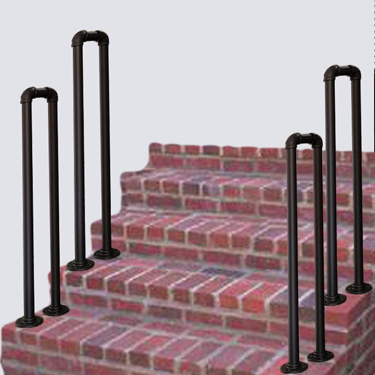 Handrails for Stairs Outdoor Steps Handrail, 80cm 90cm 100cm Iron Stair Handrails/Guardrails, Elderly Safety Non-Slip Support Bar， Villa Protective Fences(85cm(2.78ft))
