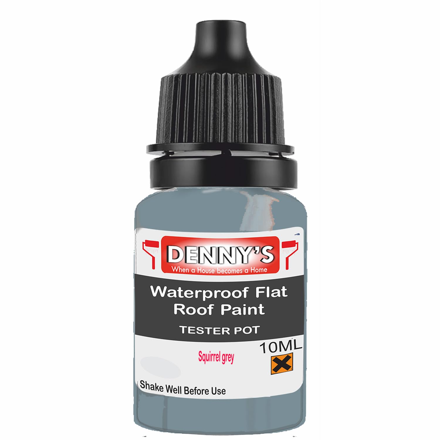 SCOOBYS PAINTS BACK IN THE MIX Chlorinated Rubber Flat Roof Paint – Waterproof Roof Sealer & Leak Repair Coating, Quick Drying, High Adhesion (Squirrel grey, 10ML Tester Bottle)