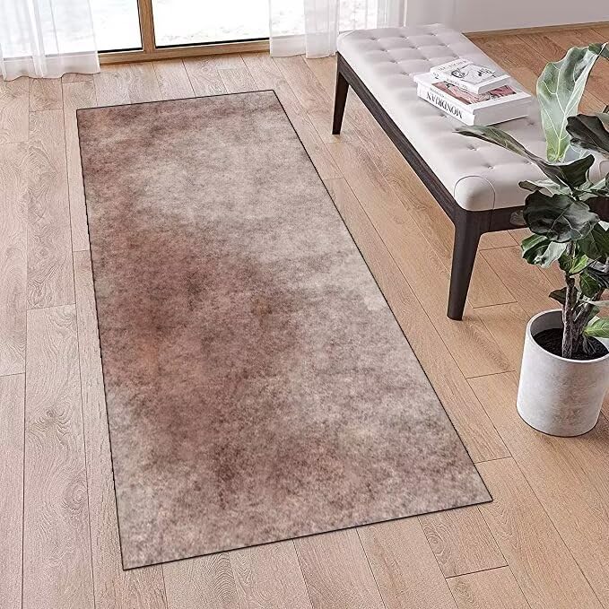 Tapis de couloir antidérapant en polyester lavable et robuste