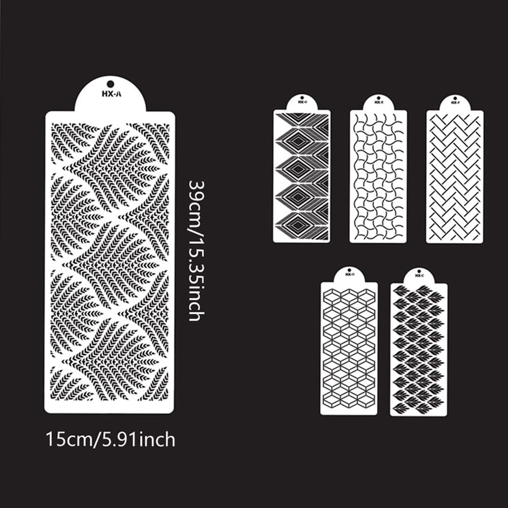 Cake Stencils, Cake Decorating Buttercream Stencils Plastic Floral Cake Templates Cake Printing Hollow Lace Decoration Molds Decorative Flower Edge Tools for Wedding Birthday Cake Deocration DIY