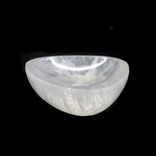 Soul Sticks Selenite Crystal Bowls for Smudging, Healing, Recharging Crystals | Pure Selenite Smudge Bowl & Crystal Charging Station Ethically Sourced in Morocco (Triangle - 4 Inch)