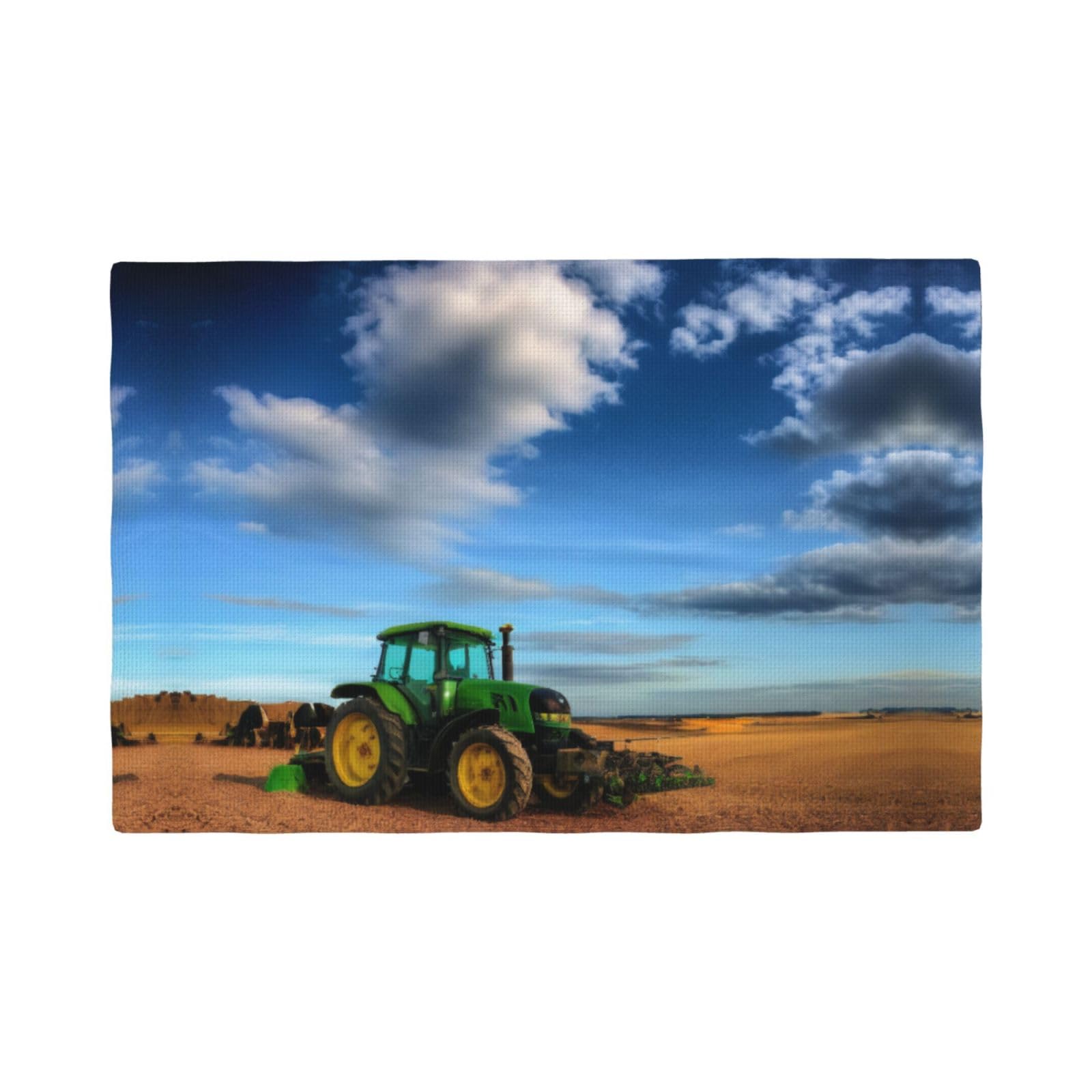 Fantasy Farm Tractor (1) Imitation Linen Placemat â€“ Elegant Double-Sided Printed Table Mat for Home, Dining, Weddings