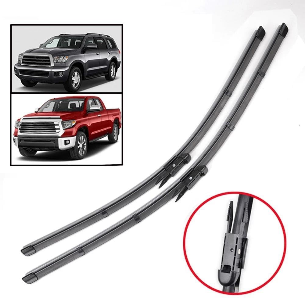 Xukey Frameless Wiper Blades Set – For Toyota Tundra 2007-2017 & Sequoia 2008-17 – 26-Inch