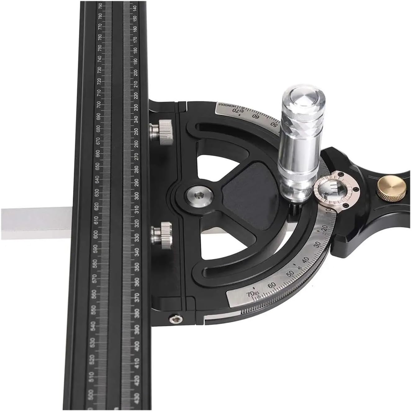 Close-up of the FPBIGCHA HD-MG21 Miter Gauge angle scale and locking mechanism