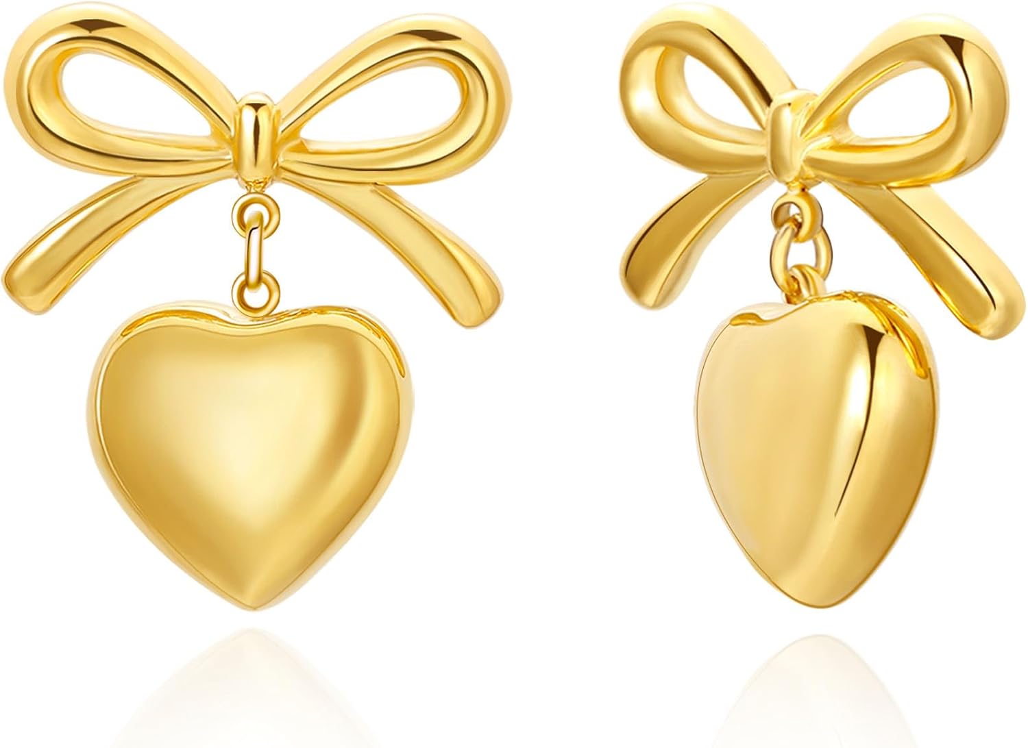 Gold Bow Earrings for Women 18K Gold Plated Bow Earrings Gold Ribbon Earring Jewelry Gift for Women