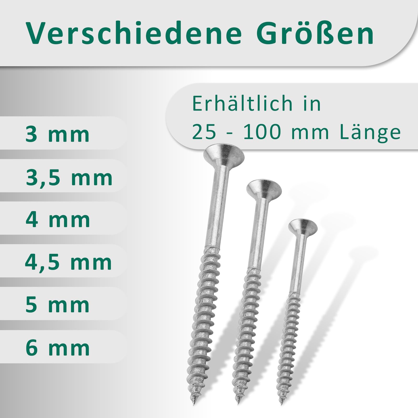 DSM – Tornillos para aglomerado de 5 x 80 mm – Acero inoxidable A2/V2A – con cabeza avellanada y tracción TX – Aprobado por ETA – Tornillos para madera con rosca parcial – Tornillo para madera
