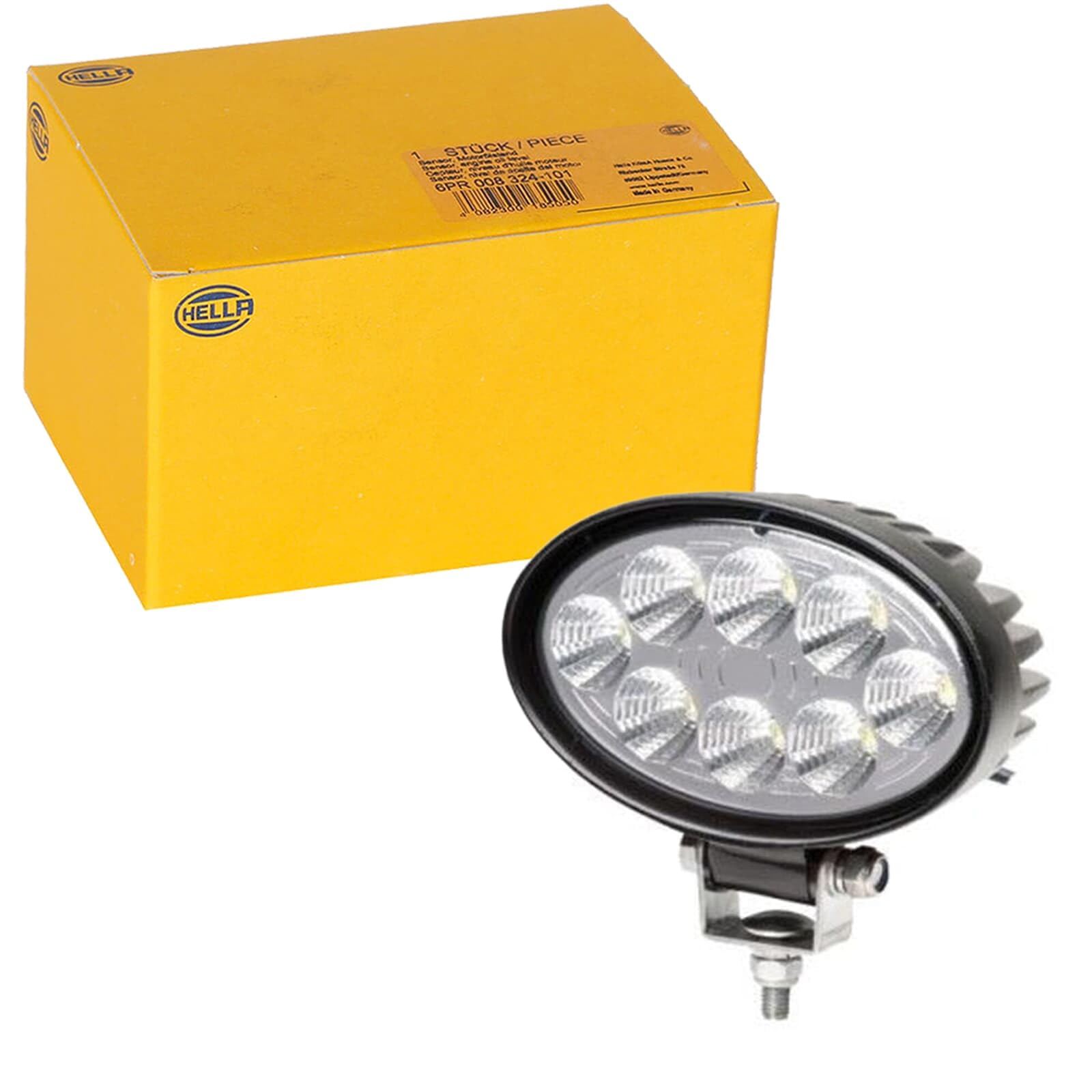 HELLA VALUEFIT 1GA 357 001-011 LED-Arbeitsscheinwerfer - O1200-24/12V - 1200lm - Anbau/geschraubt - schwenkbarer Montagebügel - Nahfeldausleuchtung - Kabel: 2000mm - Stecker: offene Kabelenden