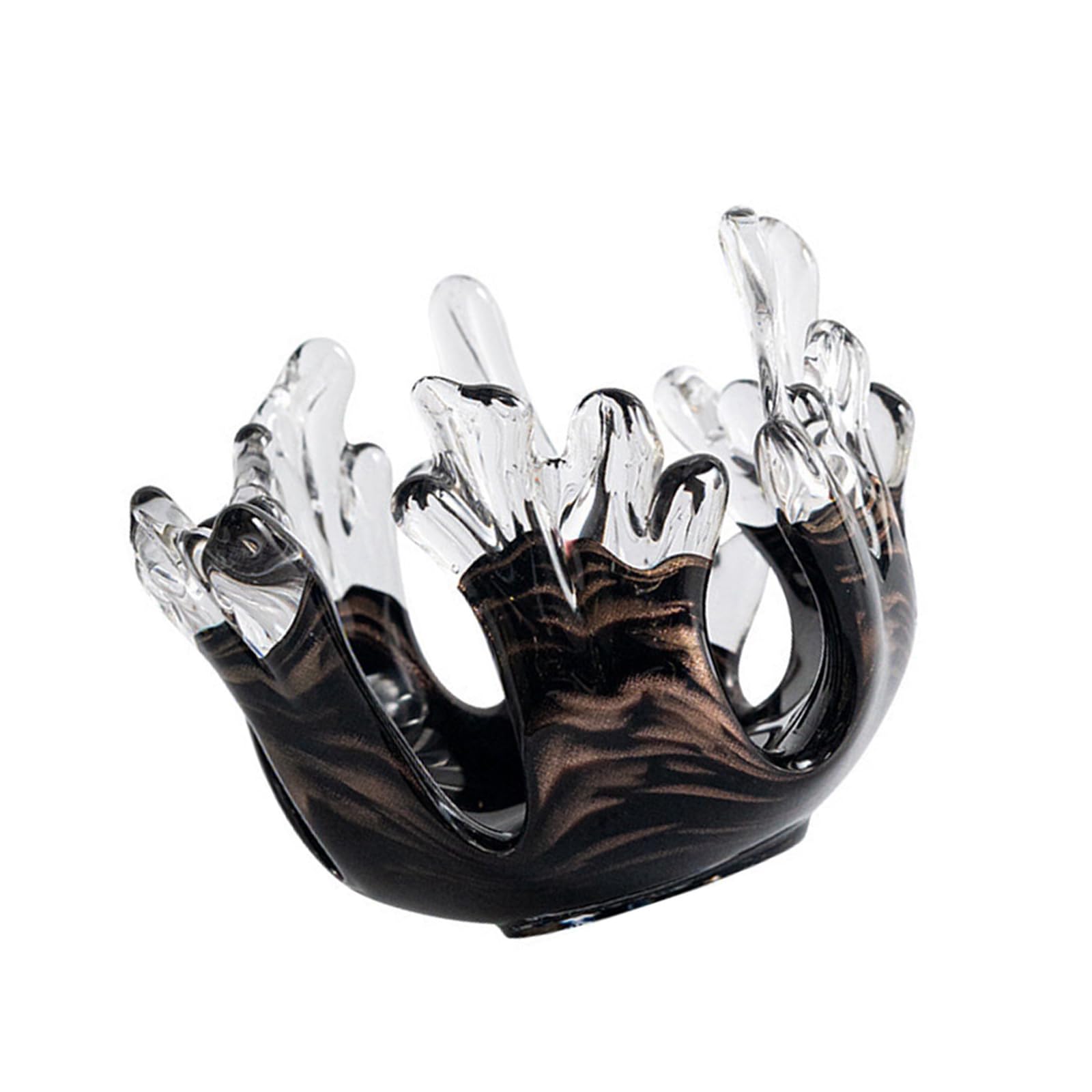 Limtula Handcrafted Glass Stand with Contemporary Fluid Design Artistic Irregular Waves Jewelry Trinket Tray Home Decors Wedding Table Centerpieces Decors