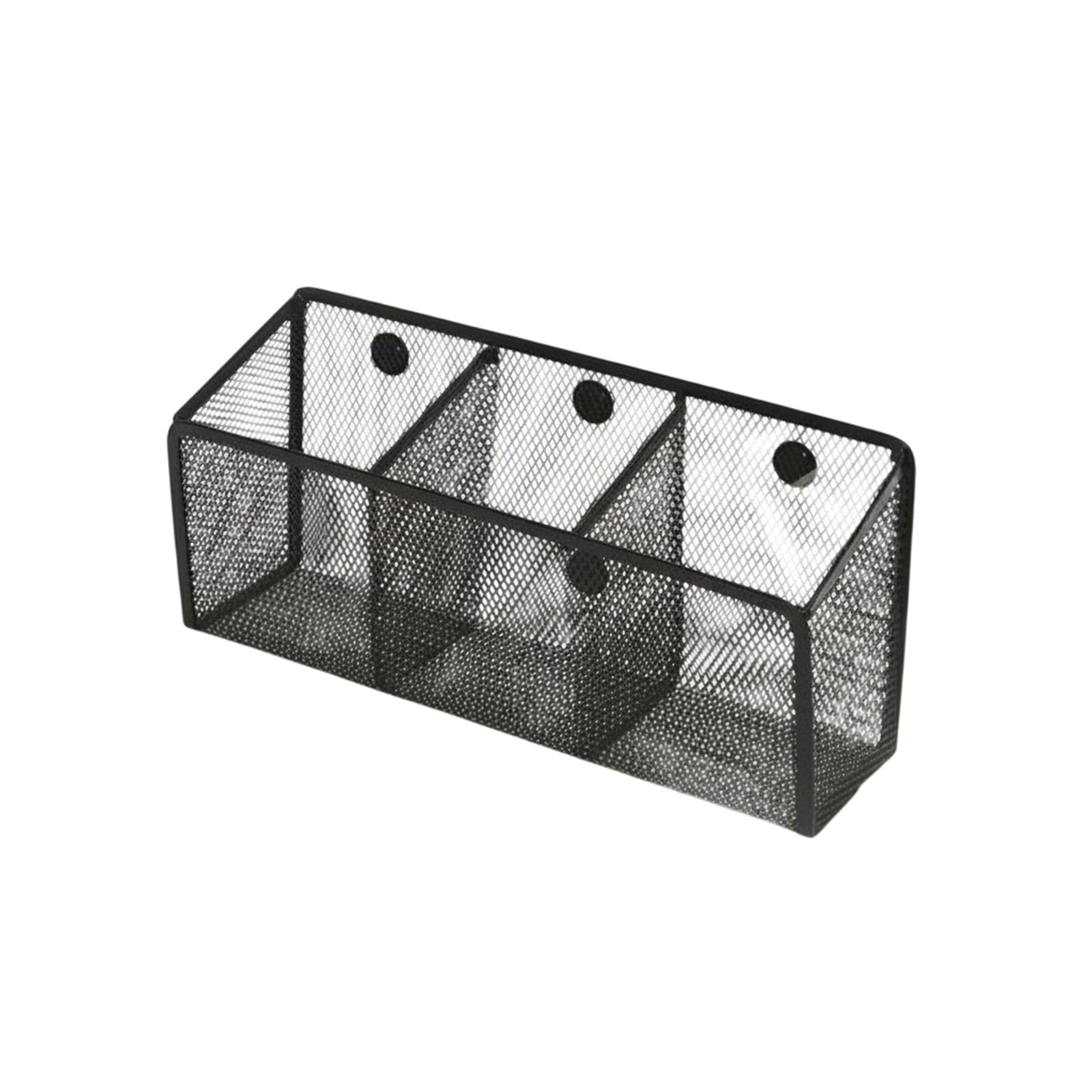 Portapenne magnetico, portapenne in metallo, cestino portaoggetti magnetico, organizer per armadietti, porta pennarelli per lavagna bianca, organizer per frigorifero con design a rete