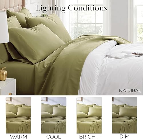 Miniatura 7 de Southshore Fine Living, Inc. Juego de sábanas de 7 piezas para cama King dividida, sábanas de tamaño King divididas de 21 pulgadas con bolsillo