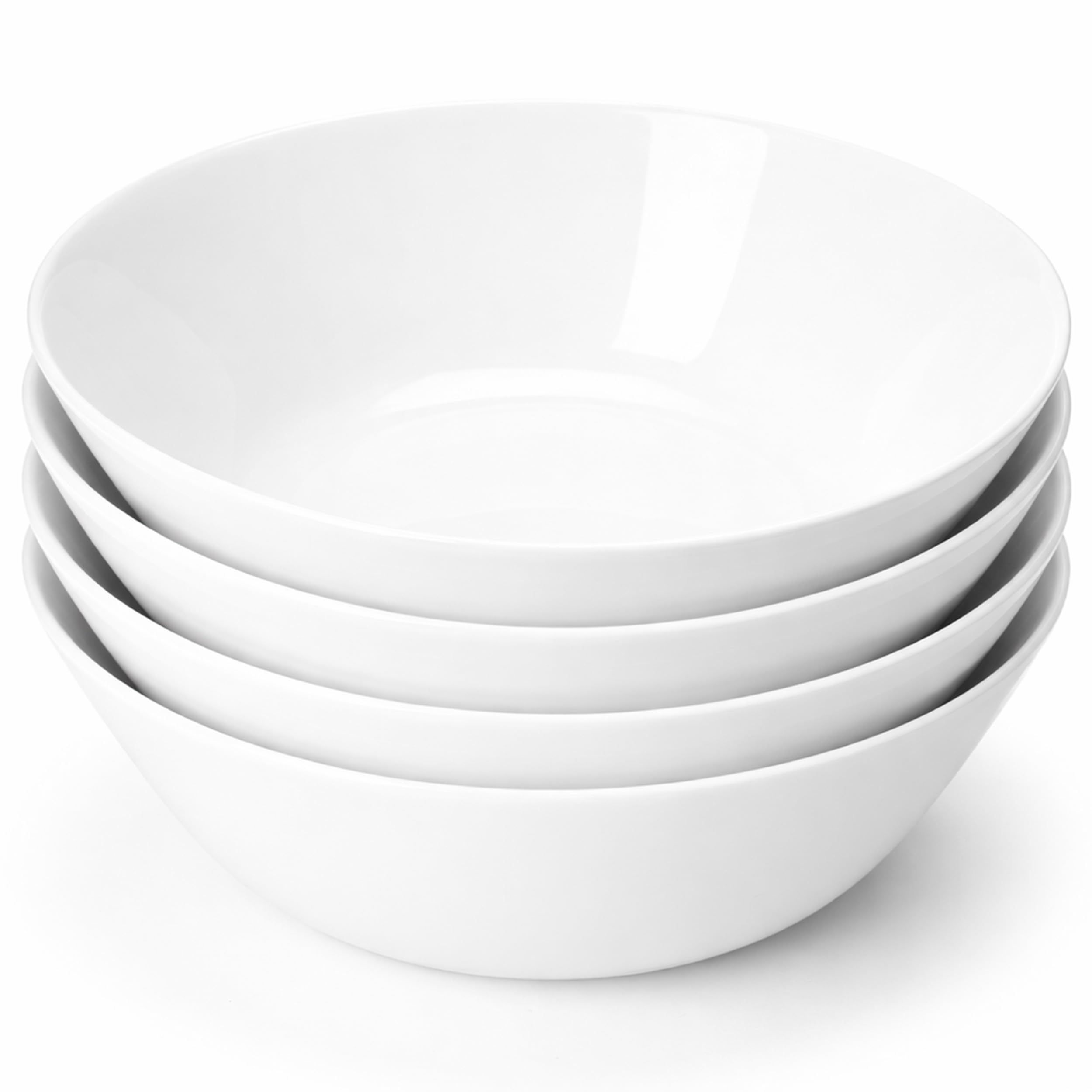 Ledoir Bowls Glass Set of 4 Cereal Dessert 15cm 550ml White Bowl Modern Quality Serving Small Tableware Soup Ramen Breakfast Wedding Parties Restaurant Pasta Fruit Nuts Rice