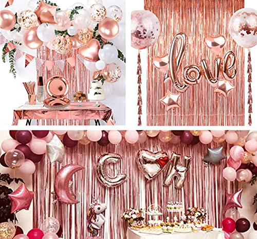 QIMMU Glitter-gordijndecoratie, 3 stuks lamettagordijn, 1 stuks, decoratief tafelkleed, folie franjes, gordijn voor… - Image 7