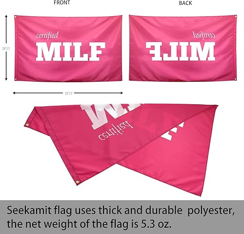 Miniatura 2 de Bandera certificada de MILF Pinky Funny College Dormitorio Banderas para niñas, niñas geniales para dormitorio, habitación, pared, meme para
