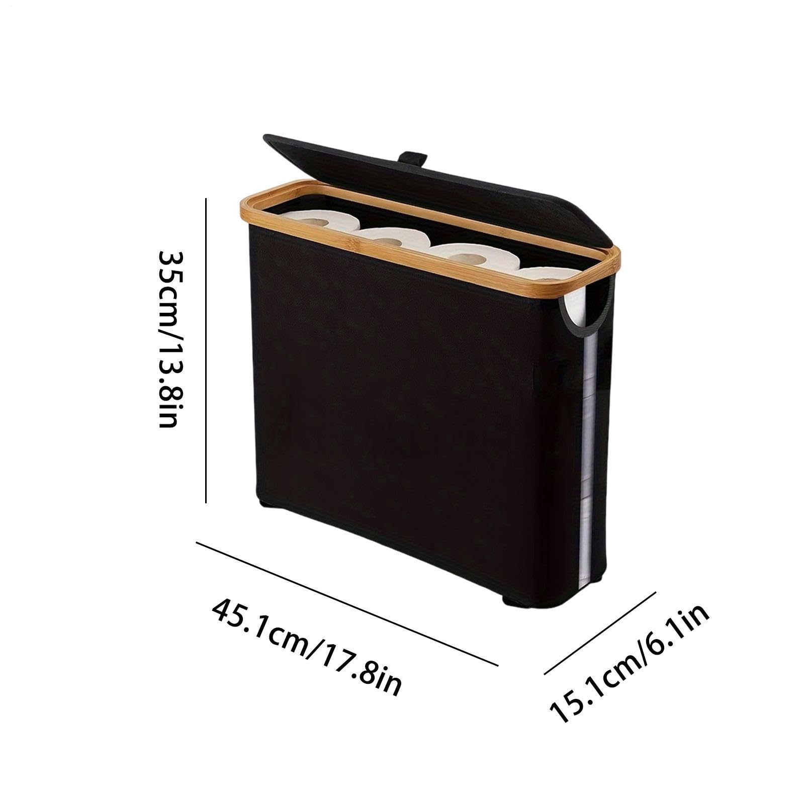 Rangeur pour Papier Toilette,Conteneur Pliable autoportant - Panier à Rouleaux de Papier Toilette avec Un Couvercle et Une poignée,pour jusqu'à 12 Rouleaux, Salle de Bain, Salon, Placard
