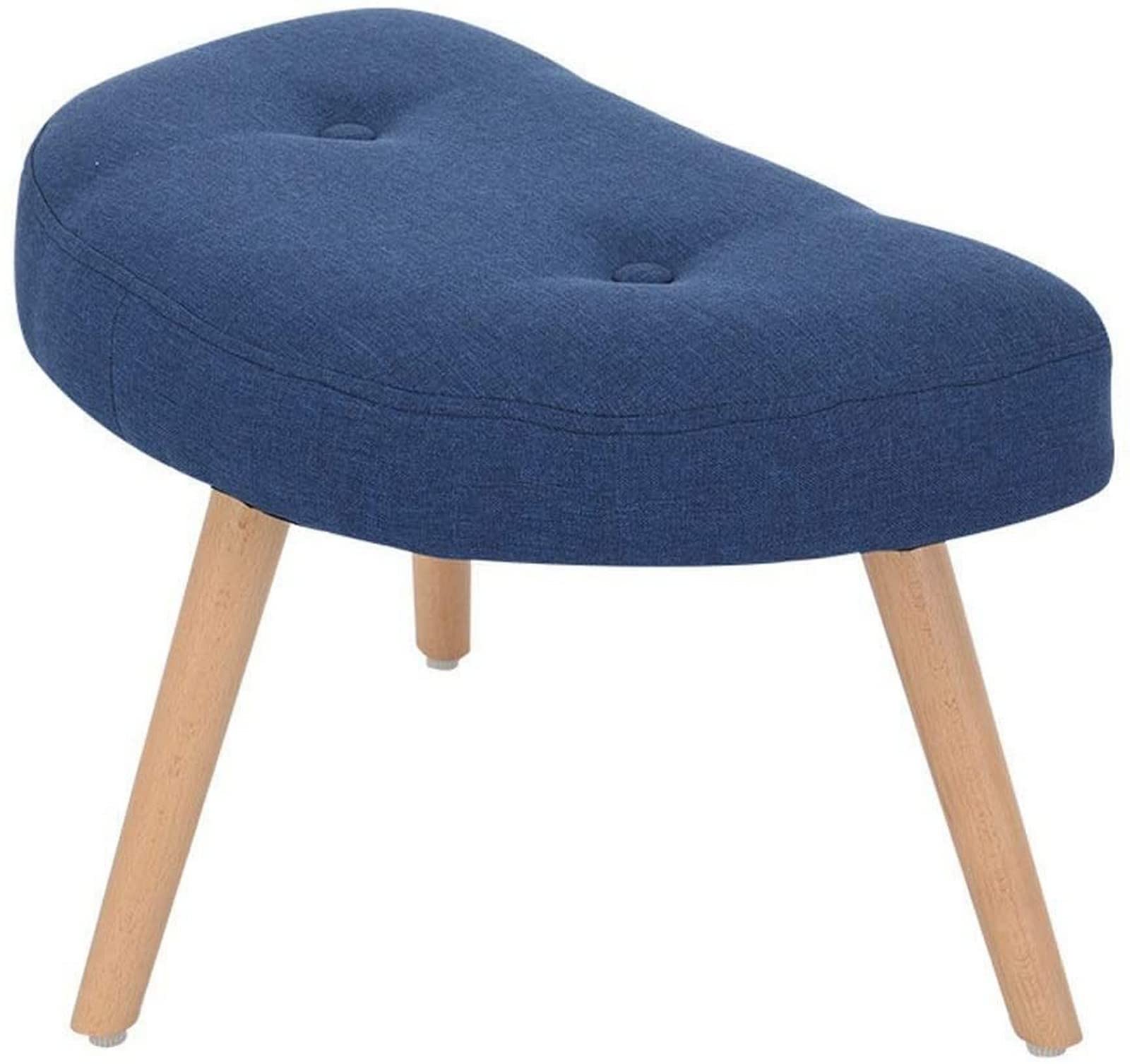 Tabouret de coiffeuse haut de gamme rembourré assise concave bleue