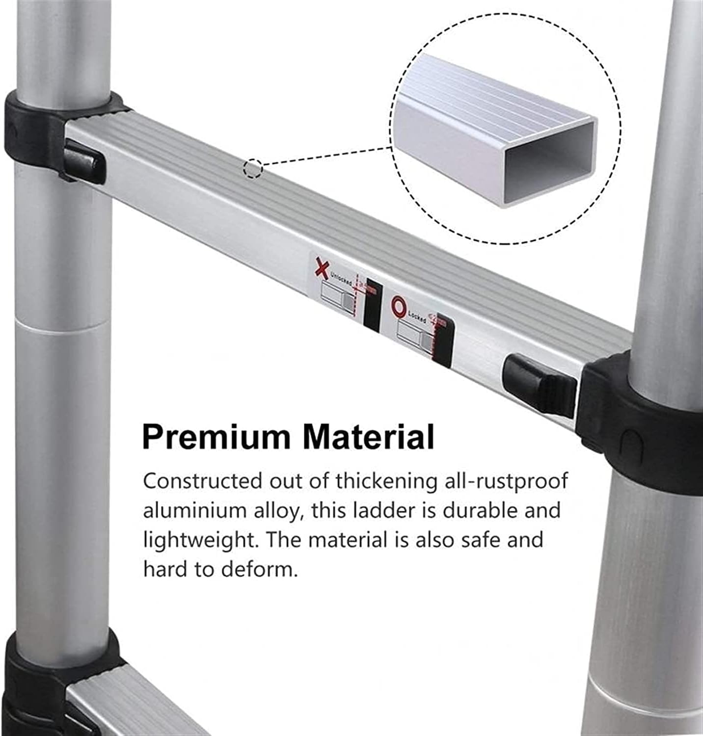 OKUOKA Telescoping Extension Ladder 8m / 7m / 6m / 5m / 4m / 3m / 2m Tall, Aluminum Telescopic Ladders for Rooftop RV Attic Outdoor Indoor Use, Load 150kg (Size : 1.4m/4.5ft) Interesting