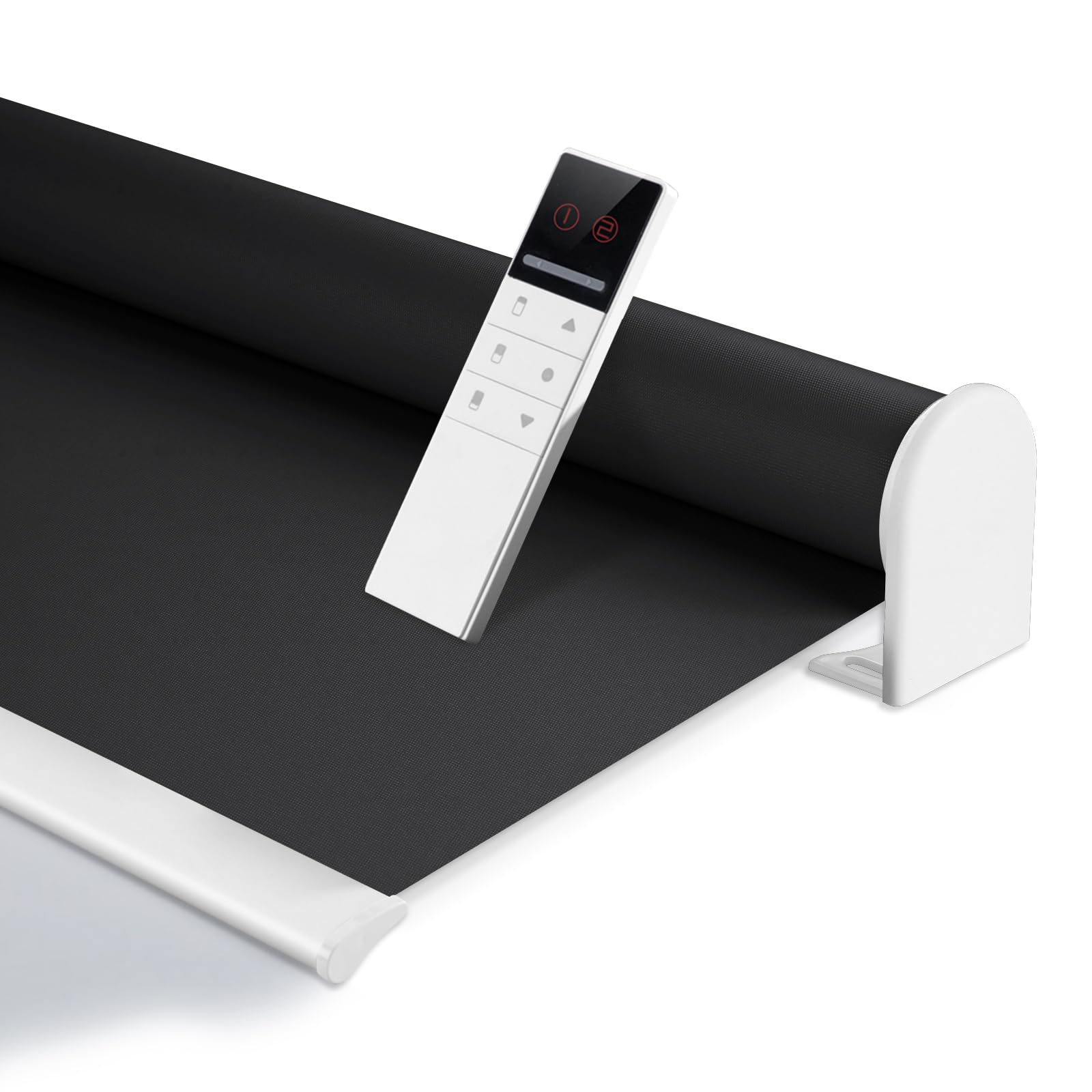 ZSHINE Motorized Blackout Window Blinds Customize Width (23-95 Inches) Remote Control Wireless and Rechargeable Roller Shades Blinds for Windows, Home, Office, Hotel, Club, Restaurant(82010M)