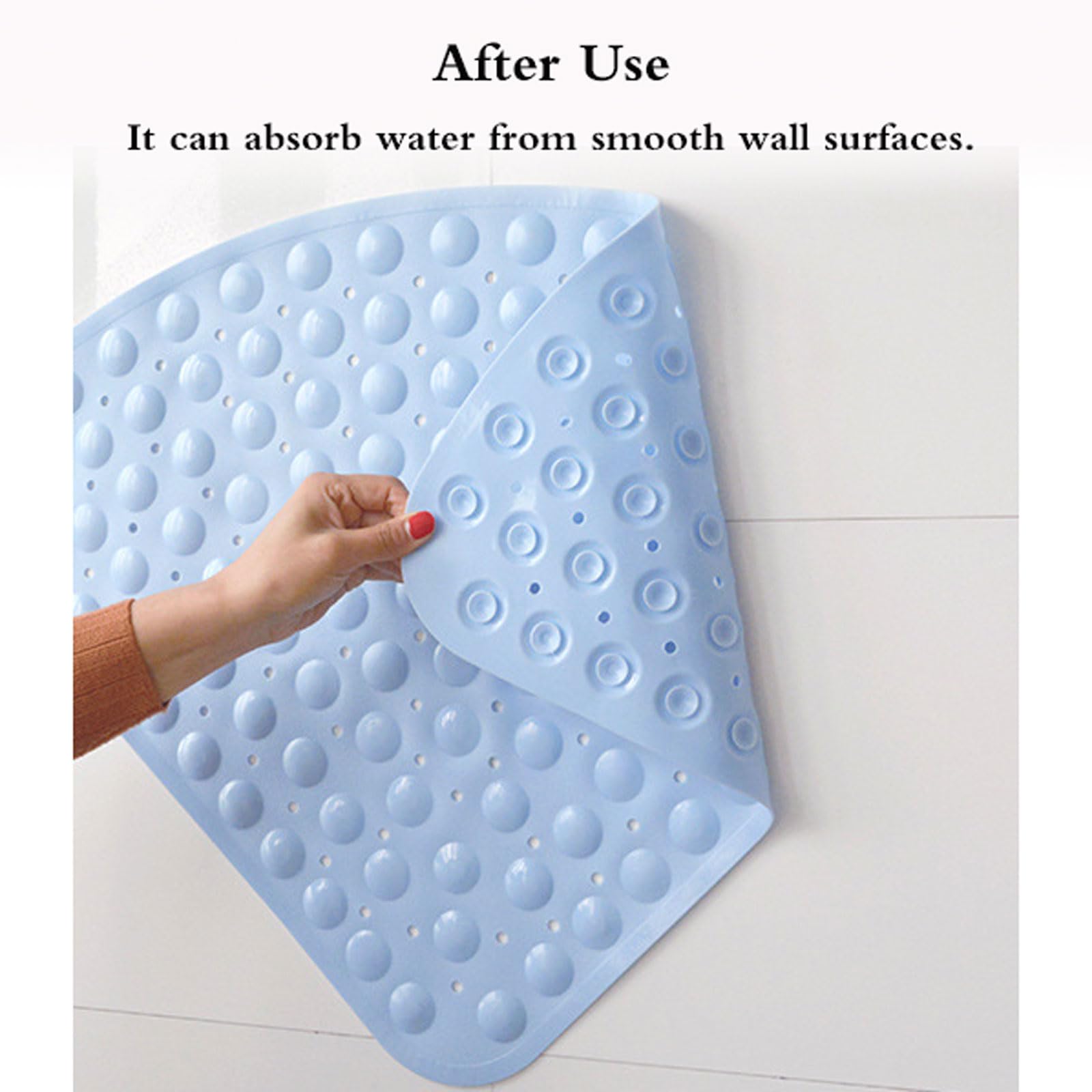 Tappetino da doccia antiscivolo in luffa con angolo di scarico, tappetino da bagno per doccia, design antiscivolo e antibatterico per la sicurezza, ideale per piccoli spazi