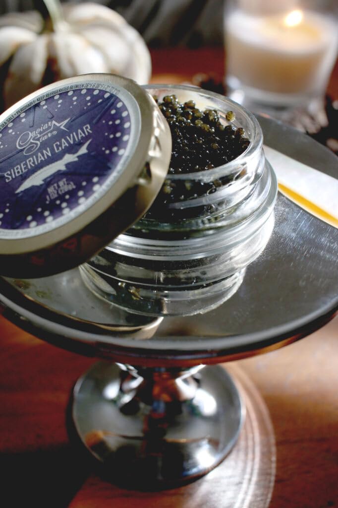Caviar Star Siberian Caviar - Fresh Farmed Baerri Sturgeon Roe - Malossol Grade, Sustainably Sourced - 1 oz